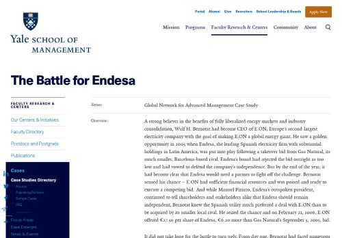 
                            13. The Battle for Endesa | Yale School of Management