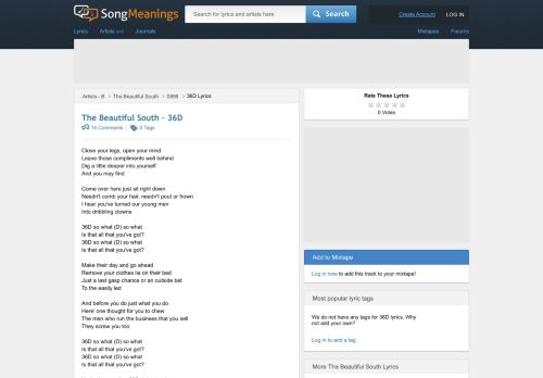 
                            5. The Beautiful South - 36D Lyrics | SongMeanings