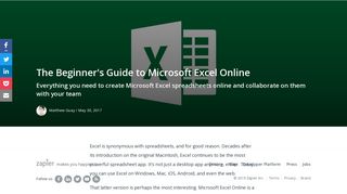 
                            12. The Beginner's Guide to Microsoft Excel Online - Zapier