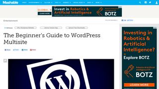 
                            5. The Beginner's Guide to WordPress Multisite - Mashable