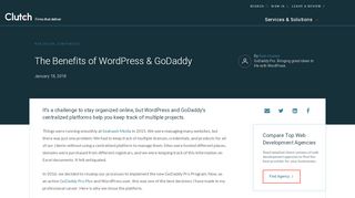 
                            13. The Benefits of WordPress & GoDaddy | Clutch.co
