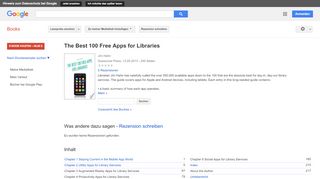 
                            8. The Best 100 Free Apps for Libraries - Google Books-Ergebnisseite