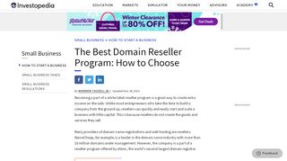 
                            9. The Best Domain Reseller Program: How to Choose - Investopedia
