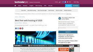 
                            6. The best free web hosting of 2019 | TechRadar