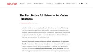 
                            9. The Best Native Ad Networks for Online Publishers - AdPushup