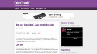 
                            8. The best Twitch bot? Quite simply DeepBot - FollowTrainTV