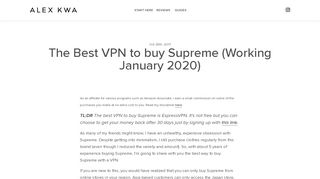 
                            4. The Best VPN to buy Supreme (Working October 2018) - Alex Kwa