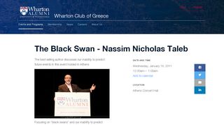 
                            7. The Black Swan - Nassim Nicholas Taleb - Wharton Club of Greece