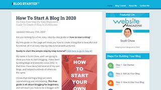 
                            13. The Blog Starter: How to Start a Blog in 2019 - Easy Guide to Create a ...