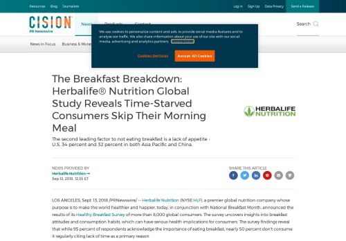 
                            13. The Breakfast Breakdown: Herbalife® Nutrition Global Study Reveals ...