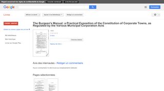 
                            12. The Burgess's Manual: a Practical Exposition of the Constitution of ...