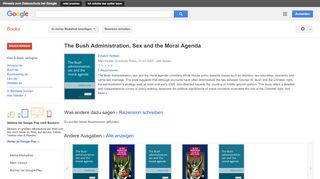 
                            10. The Bush Administration, Sex and the Moral Agenda