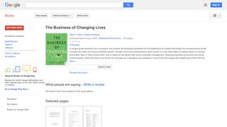 
                            11. The Business of Changing Lives - Google बुक के परिणाम