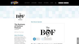 
                            10. The Business of Fashion Podcast | Listen via Stitcher for Podcasts