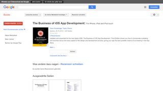 
                            13. The Business of iOS App Development: For iPhone, iPad and iPod touch - Google Books-Ergebnisseite