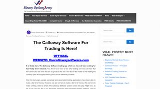 
                            6. The Calloway Software For Trading Is Here! PREMIER TRADING APP!