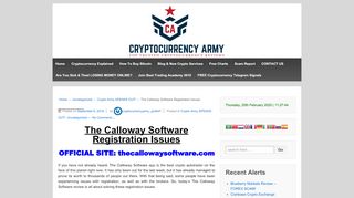 
                            2. The Calloway Software Registration Issues SOLVED!