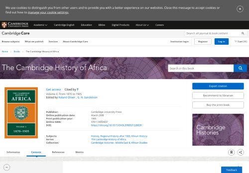 
                            13. The Cambridge History of Africa edited by Roland Oliver