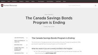 
                            12. The Canada Savings Bonds Program is Ending - Human Resources