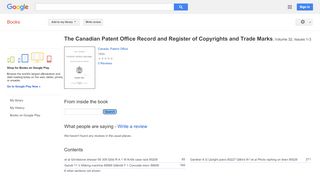 
                            10. The Canadian Patent Office Record and Register of Copyrights and ...