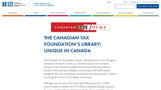 
                            5. The Canadian Tax Foundation's Library: Unique in Canada