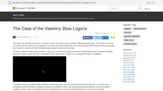 
                            3. The Case of the Veeerrry Slow Logons – Mark's Blog - TechNet Blogs