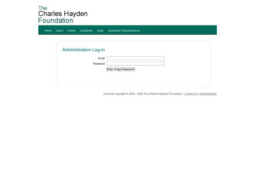 
                            11. The Charles Hayden Foundation Login Page