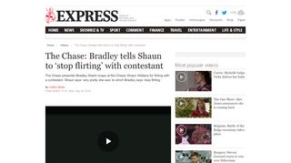 
                            10. The Chase: Bradley tells Shaun to 'stop flirting' with contestant | Videos ...