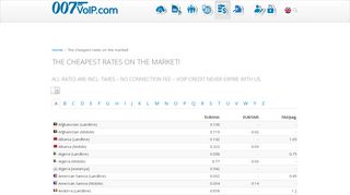 
                            8. The cheapest rates on the market! - 007VoIP - Worldwide ...