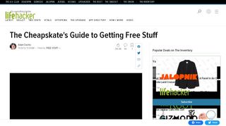 
                            9. The Cheapskate's Guide to Getting Free Stuff - Lifehacker