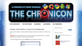 
                            9. The Chronicon: Change / Hack Windows 7 Logon Screen Background