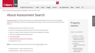 
                            4. The City of Calgary - About Assessment Search