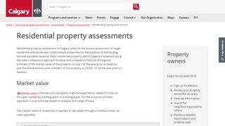 
                            5. The City of Calgary - Residential property assessments