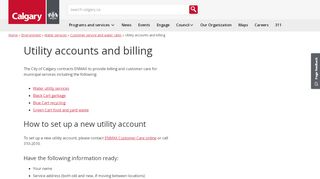 
                            11. The City of Calgary - Utility accounts and billing