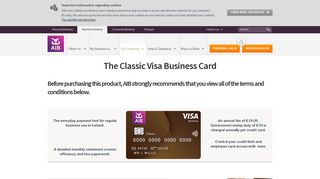 
                            2. The Classic Visa Business Card - AIB