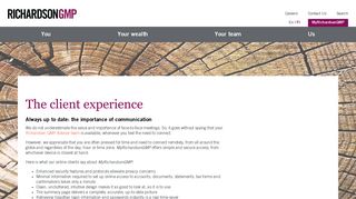 
                            9. The client experience - Richardson GMP