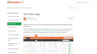 
                            5. The 'Client Inbox' page – Receipt Bank