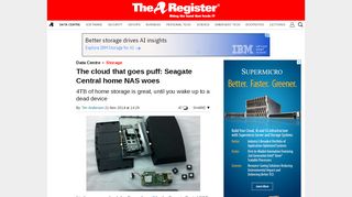 
                            13. The cloud that goes puff: Seagate Central home NAS woes • The ...