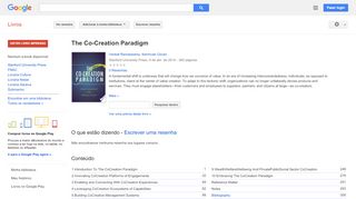 
                            8. The Co-Creation Paradigm - Resultado da Pesquisa de livros Google