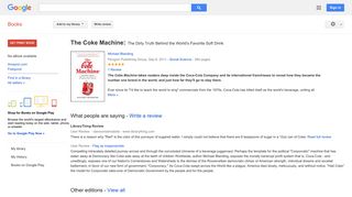 
                            6. The Coke Machine: The Dirty Truth Behind the World's Favorite Soft ... - Google Books Result