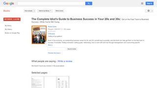 
                            9. The Complete Idiot's Guide to Business Success in Your 20s and 30s: ...