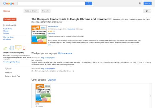 
                            11. The Complete Idiot's Guide to Google Chrome and Chrome OS: Answers ...