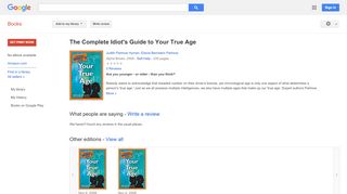 
                            9. The Complete Idiot's Guide to Your True Age