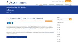 
                            9. The Connection - News CXC Online Results and Transcript Request