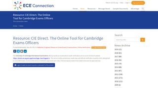 
                            9. The Connection - News Resource: CIE Direct. The Online Tool for ...