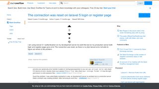 
                            10. The connection was reset on laravel 5 login or register page ...