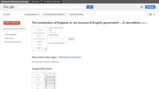 
                            9. The constitution of England; or, An account of English government ...