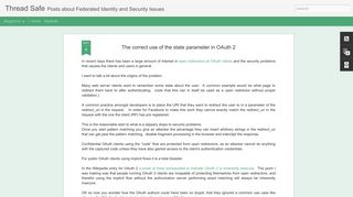 
                            8. The correct use of the state parameter in OAuth 2 | Thread Safe