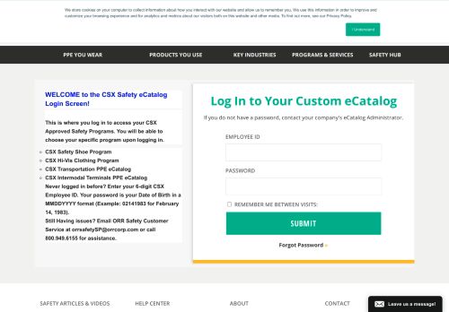 
                            9. the CSX Safety eCatalog Login Screen! - ORR Safety