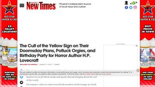 
                            11. The Cult of the Yellow Sign on Their Doomsday Plans, Potluck Orgies ...